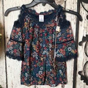 💥 NWT Cold Shoulder Peasant Top Size XXS 4/5